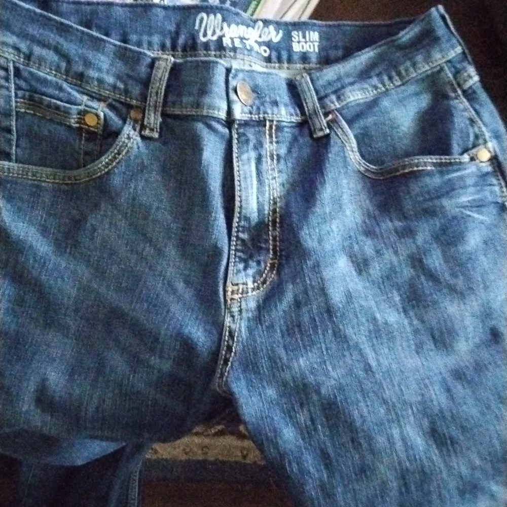 Wrangler Retro Slim Boot Classic Blue Denim Jeans Sz 32/30 0152